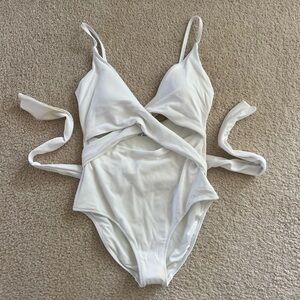 Stylish White One Piece Swimsuit